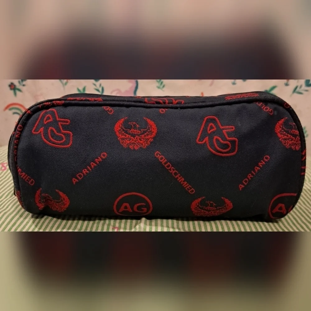 Adriano Goldshhmied AG Navy Signature Cosmetic Makeup Toiletry Travel Pouch Bag